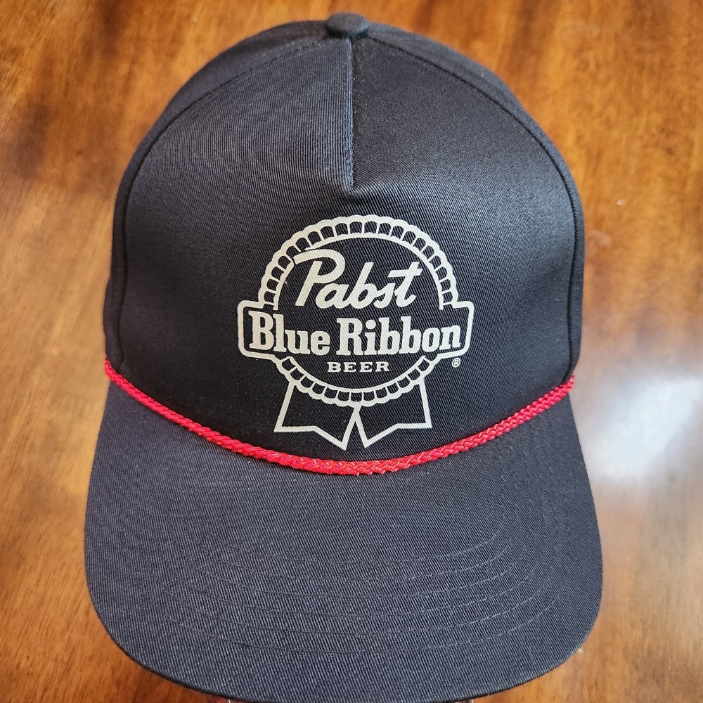 Pabst Blue Ribbon Hat Snapback Rope Trucker Vintage Y2K Blue Red Patriot USA
